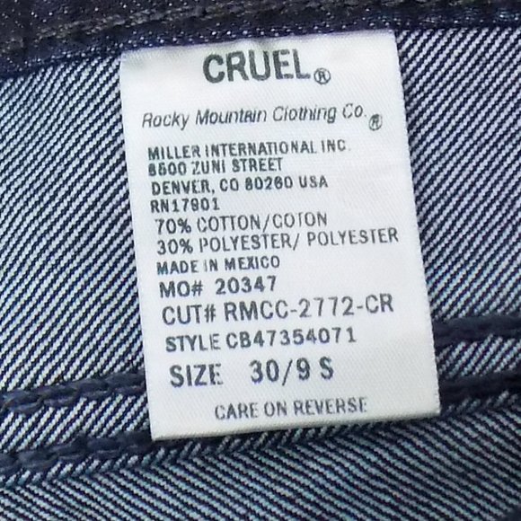 Cruel Blake Denim Jeans Size 30/9 Low Rise Slim Boot Cut NWT - Picture 10 of 12